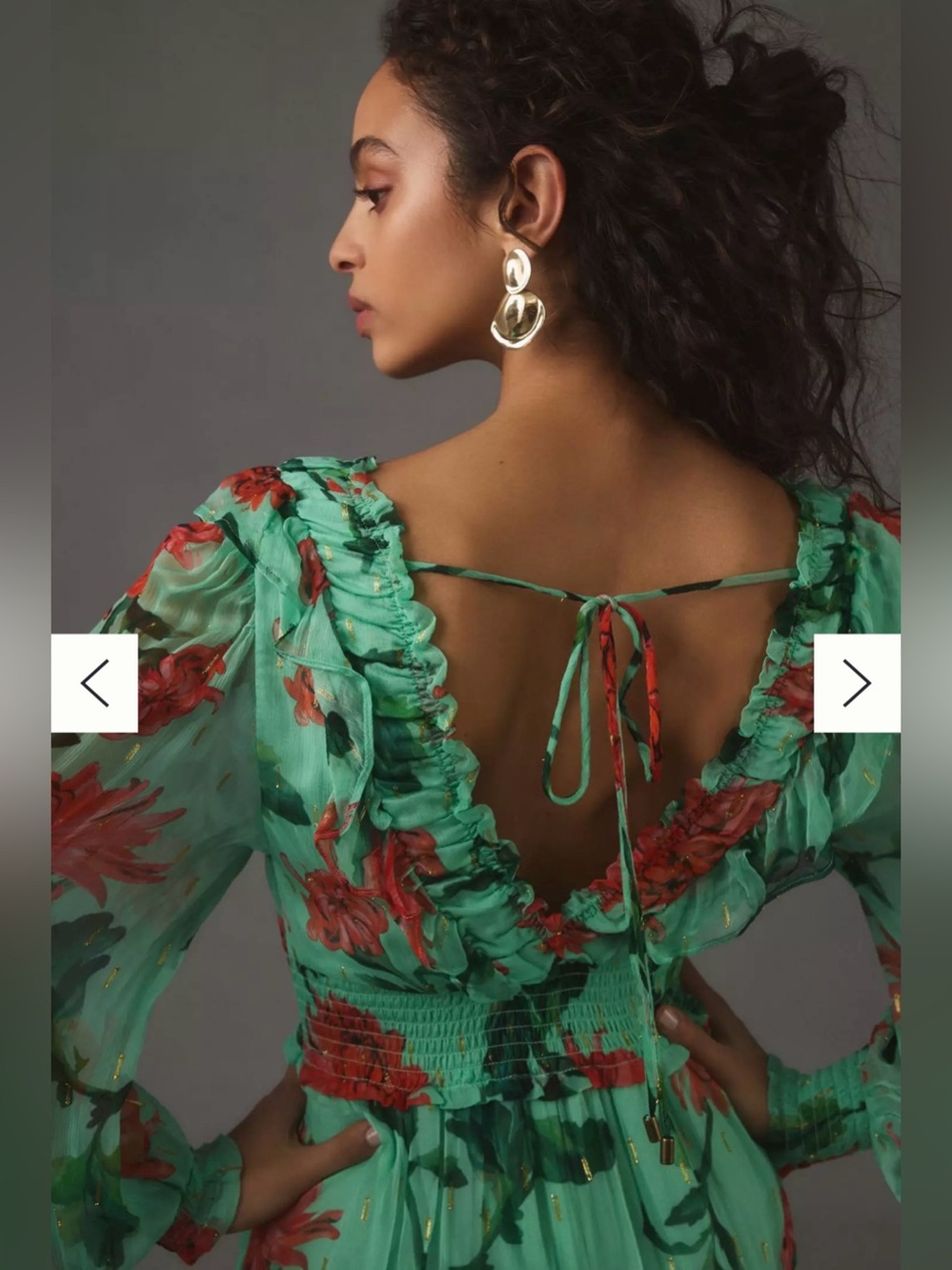 Anthropologie The Odetta Ruffled V-Neck Dress - Picture 3 of 7